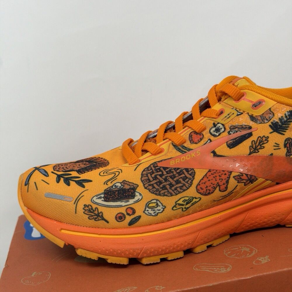 Brooks Ghost 14 Turkey Trot Thanksgiving Running Shoes Women 7B Orange AUTH - Picture 5 of 16